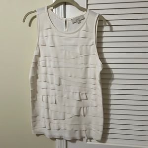 Loft sleeveless ruffle front top